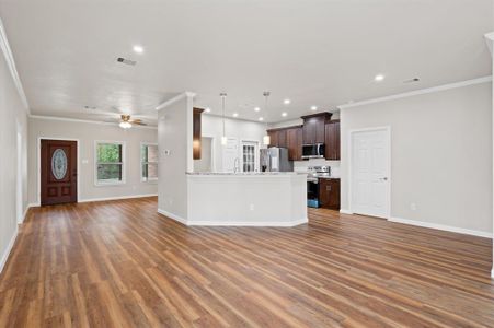 View of the entry door from the living room.