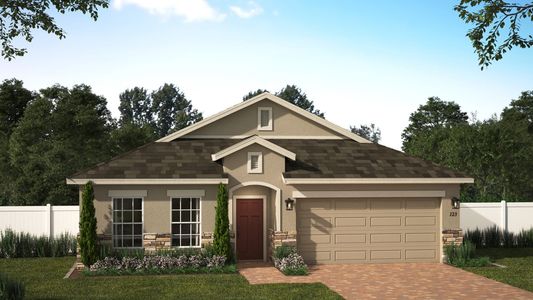 Elevation 2 with Optional Stone | Kensington Flex | New Homes in Florida | Landsea Homes