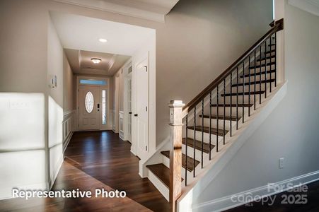 This home features metal stair balusters