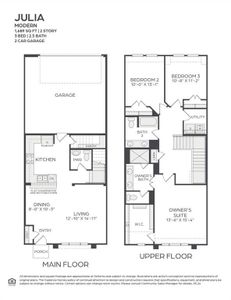 With a great open concept design on the main level and spacious bedroom spaces upstairs, the whole family will love our Julia floor plan!