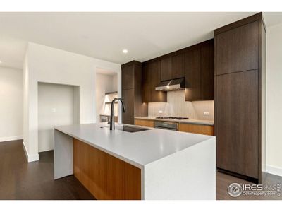 Unit 303 has a walk-in pantry/butlers pantry that houses lots of shelf space, cabinets and your microwave.