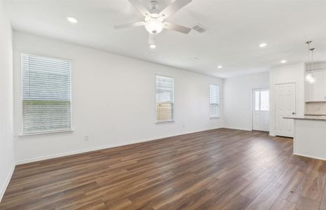 Spacious gathering room *real home pictured