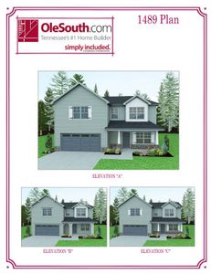 New construction Single-Family house Shelbyville, TN 37160 plan 1489 Elevation ABC - image