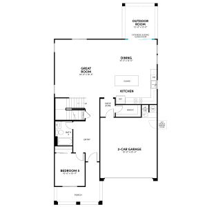 Floor 1: Extended Sliding Glass Door Option