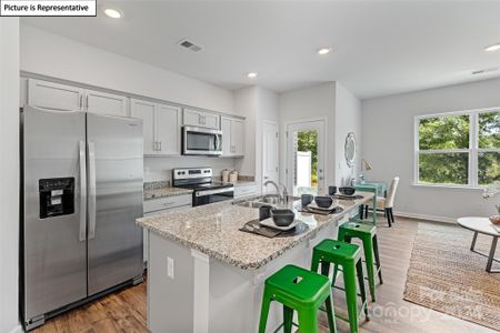 Kitchen island is perfect for entertaining