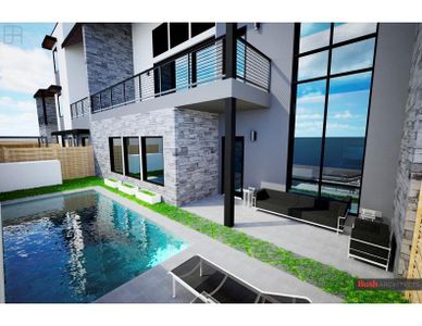 View of swimming pool with fence, a fenced in pool, and a patio