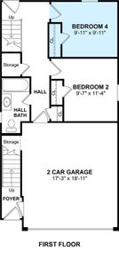 The Radcliffe II floor plan by K. Hovnanian Homes. 1st Floor shown. *Prices, plans, dimensions, features, specifications, materials, and availability of homes or communities are subject to change without notice or obligation.