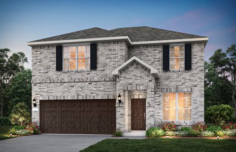 The Hamilton, a 2-story plan with a 2-car garage, show as Exterior A