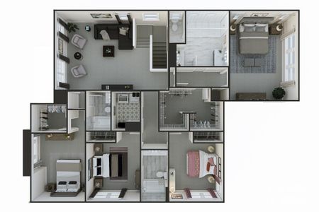 Eckley | The Knox | Floor Plan Rendering *actual finishes, structural options, color scheme and orientation varies on this home