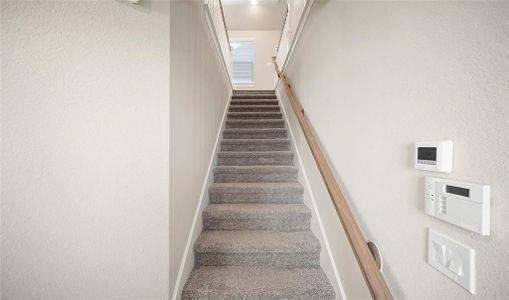 Take a walk up stairs to the main living space.