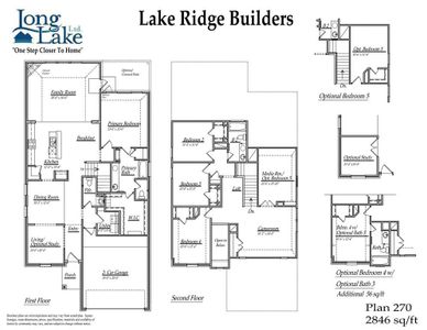 Plan 270 features 4 bedrooms, 3 full baths, 1 half bath and over 2,900 square feet of living space.