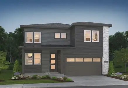 New construction Single-Family house 1252 Stillspring Ln, Castle Pines, CO 80108 plan 3673 Brooklyn Elevation Modern Prairie - image