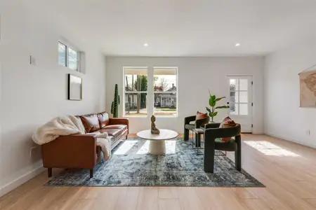 Living room featuring light wood-type flooring