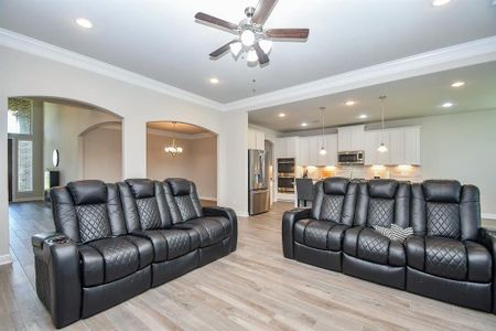 Family room opens to kitchen.