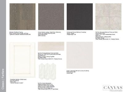 Design Selections. Home is currently under construction, selections subject to change.