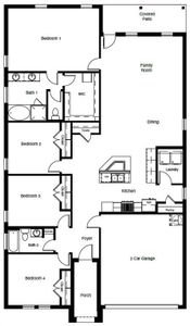 D.R. Horton's The Alder floorplan - All Home and community information, including pricing, included features, terms, availability and amenities, are subject to change at any time without notice or obligation. All Drawings, pictures, photographs, video, square footages, floor plans, elevations, features, colors and sizes are approximate for illustration purposes only and will vary from the homes as built.