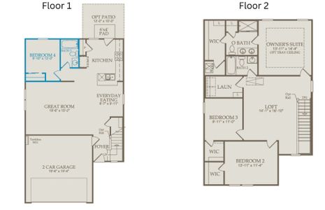 Floor Plan Level 1 and Floor Plan Level 2