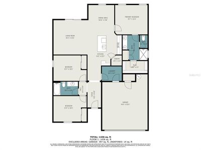 floorplan, not of actual home