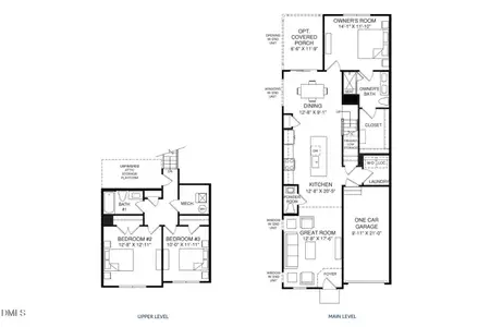 New construction Townhouse house 1005 Knickerbocker Ln, Youngsville, NC 27596 plan Nassau Cove - image 3