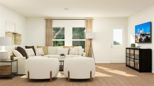 Living room featuring light hardwood / wood-style floors