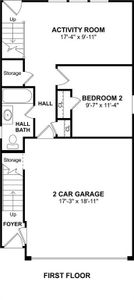 The Radcliffe II floor plan by K. Hovnanian Homes. 1st Floor shown. *Prices, plans, dimensions, features, specifications, materials, and availability of homes or communities are subject to change without notice or obligation.