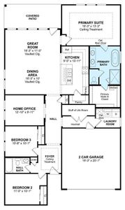 The Boise floor plan by K. Hovnanian Homes. 1st Floor shown. *Prices, plans, dimensions, features, specifications, materials, and availability of homes or communities are subject to change without notice or obligation.