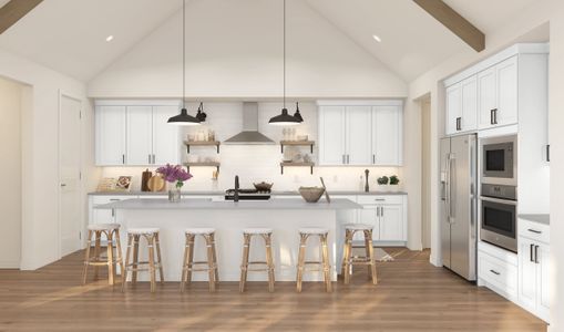 Kitchen with vaulted ceiling