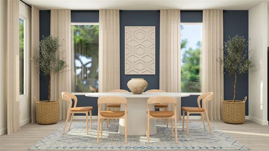 Dining room featuring light wood-type flooring