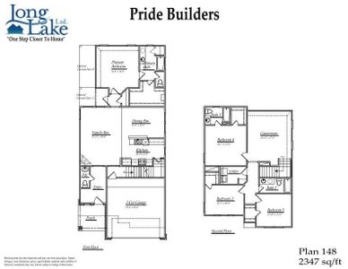 Plan 148 features 4 bedrooms, 3 full baths, 1 half bath and over 2,300 square feet of living space.