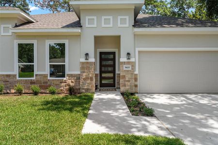 White defined lines of the home give for an elegant and bold facade.