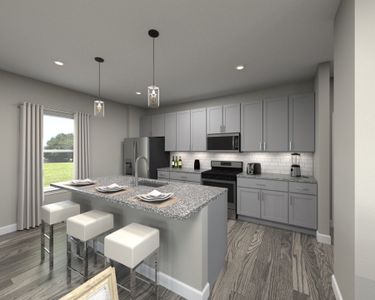 Prepare dinner while the kids sit and do homework at the kitchen island.