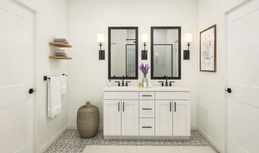 Primary bath with dual sinks