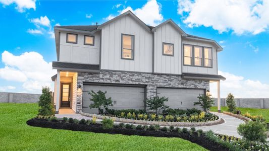 New construction Townhouse house 21107 Medina River Drive, Cypress, TX 77433 - photo 0