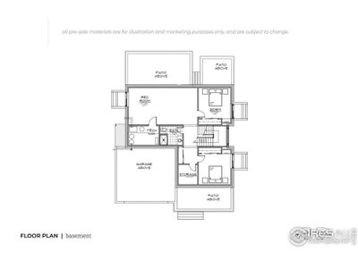 Basement Floor Plan  (for illustration and marketing purposes only, and are subject to change.)