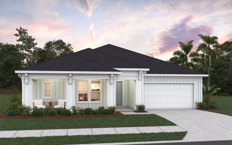 New construction Single-Family house 48 Ribera Dr, Flagler Beach, FL 32136 plan Moore - image