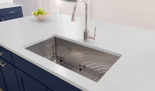 Stainless steel undermount sink in the kitchen