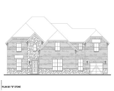 Plan 861 Elevation B w/ Stone