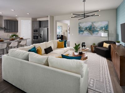 Family room modeled at Brystol at Wylder