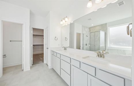 Spacious owner's bathroom*real home pictured