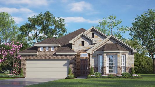 Elevation B with Stone | Concept 1841 at Coyote Crossing in Godley, TX by Landsea Homes