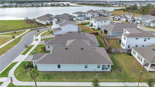 Aerial view of corner lot