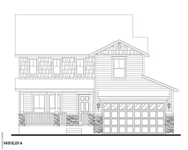 Plan V435 Elevation A w/ Stone