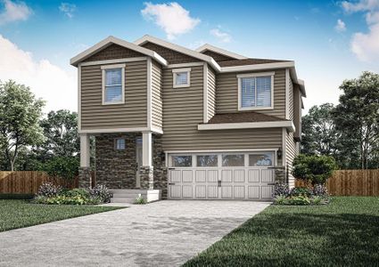 The Ridge is a beautiful two story home with siding.