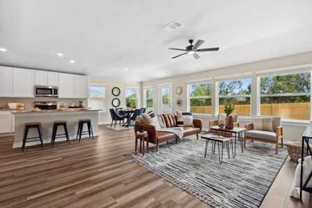 welcoming light-filled open kitchen & living area