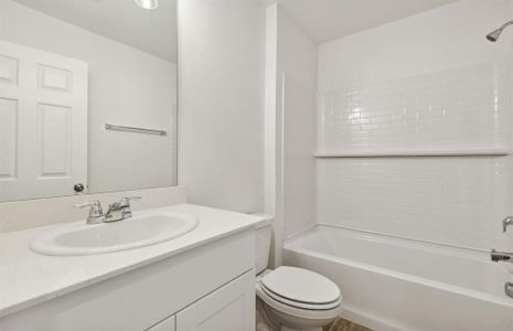 Spacious secondary bathroom*real home pictured