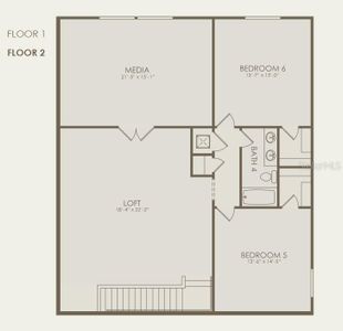 Floor plan with options selected - 2nd floor