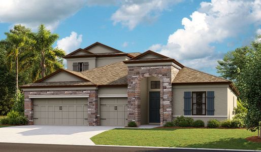 New construction Single-Family house 13090 Wellspring Dr, Lithia, FL 33547 Bayshore II- photo 0