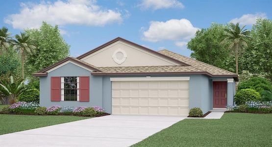 New construction Single-Family house 13089 Calcite Blue Avenue, Wimauma, FL 33598 Harrisburg II- photo 0