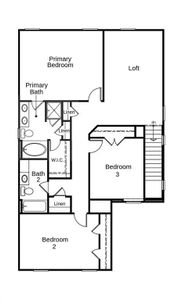 This floor plan features 3 bedrooms, 2 full baths, 1 half bath, and over 2,200 square feet of living space.