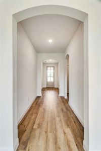 Spare room featuring light wood-type flooring